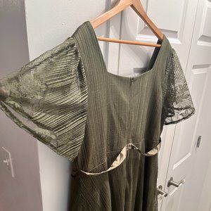 Green women's gown